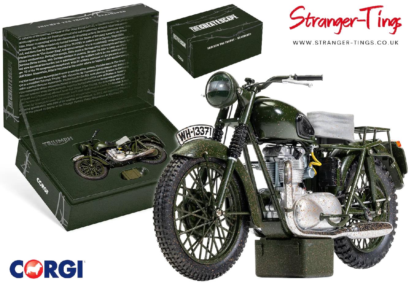Corgi Triumph Motorbike Trophy The Great Escape Steve Mcqueen Weathered CC08501 - Stranger - tings.co.uk