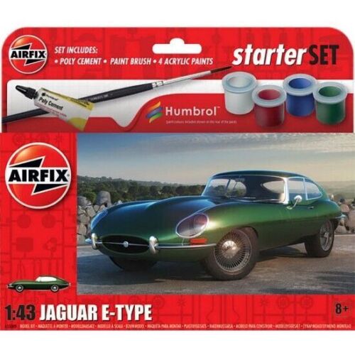 AIRFIX AX55009 1/43 SMALL STARTER SET JAGUAR E - TYPE (PLASTIC KIT) - Stranger - tings.co.uk