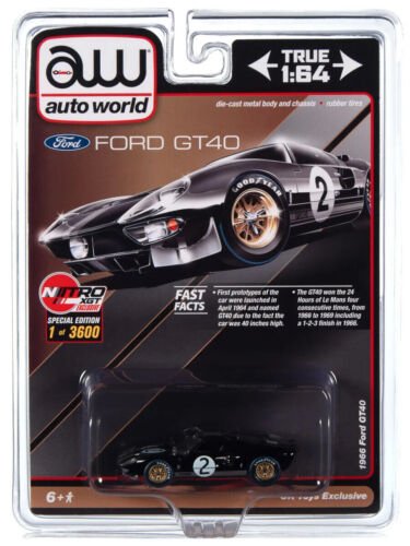 Autoworld 1/64 Ford GT40 '66 #2 Exclusive CP7922 BLACK 1 of only 3600 - Stranger - tings.co.uk