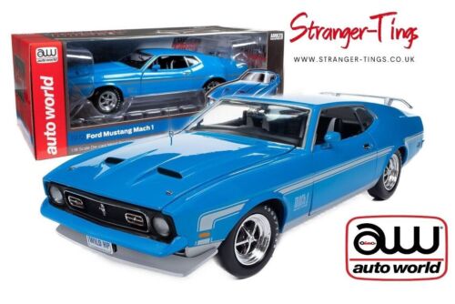 Autoworld American Muscle 1/18 1972 Ford Mustang Mach 1 - Grabber Blue 1/18 AMM1 - Stranger - tings.co.uk