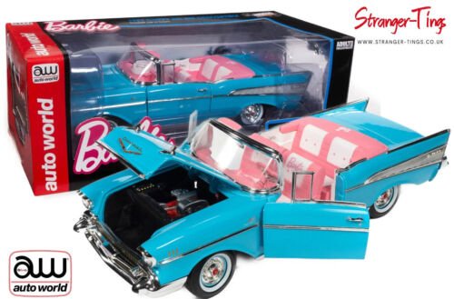 AutoWorld Chevrolet Bel Air 1957 Barbie Convertible 1/18 Diecast Car AWSS13 - Stranger - tings.co.uk