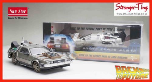 Back To The Future Part 3 Delorean DMC 12 1/18 Scale Diecast Car SunStar H2714 - Stranger - tings.co.uk