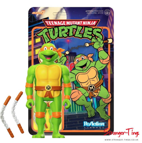 Super 7 Teenage Mutant Ninja Turtles Michelangelo Cartoon ReAction Fig ...