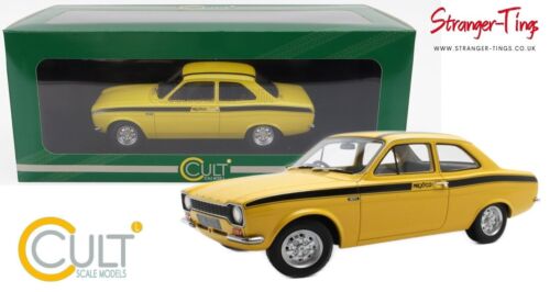 CULT 1973 Ford Escort Mk1 Mexico Yellow 1/18 Scale Diecast Limited in stock - Stranger - tings.co.uk