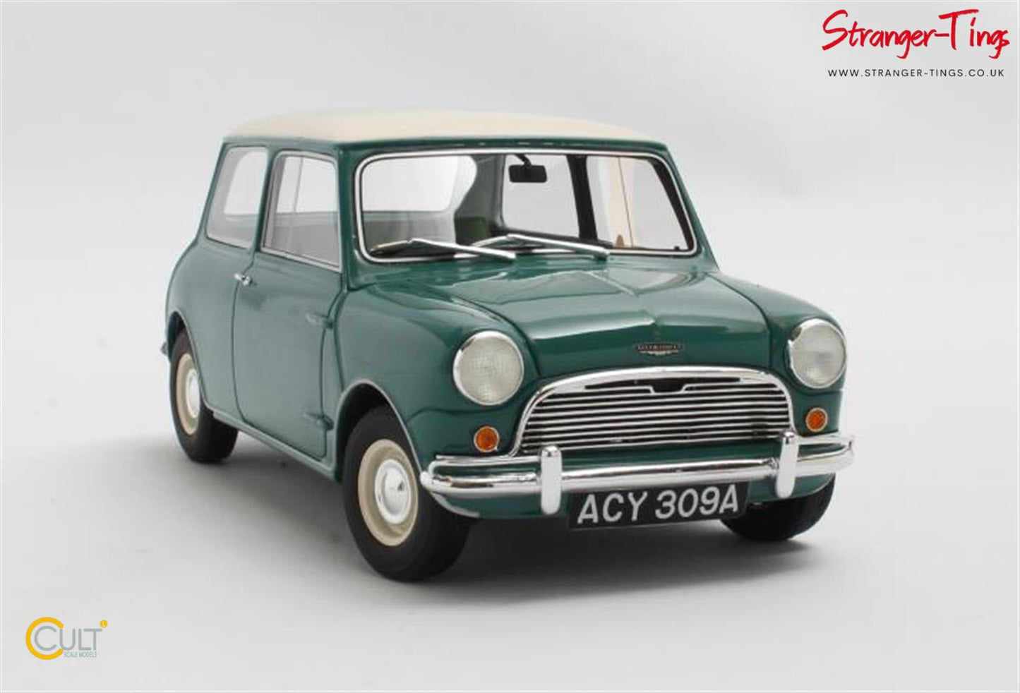 Cult Austin Mini Cooper MK1 Blue/White 1961 - 1963 - Stranger - tings.co.uk