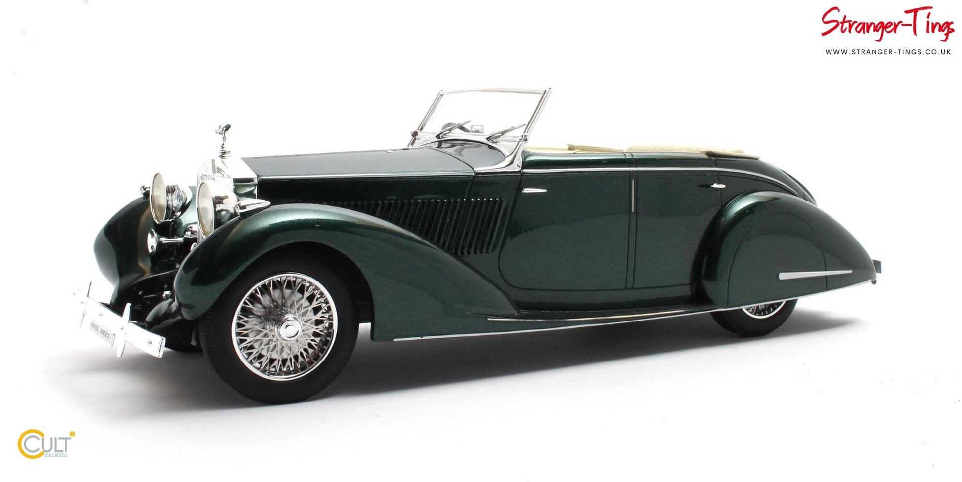 Cult Rolls Royce 25 - 30 Gurney Nutting All Weather Tourer Green 1937 - Stranger - tings.co.uk