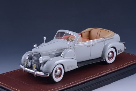 GLM MODELS Cadillac V16 Series 90 Fleetwood Sedan 1938 Convertible Grey Open Top - Stranger - tings.co.uk