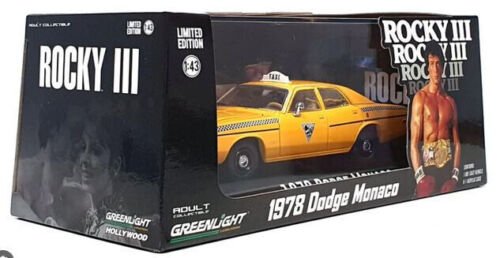 GREENLIGHT 1978 DODGE MONACO TAXI YELLOW ROCKY 3 MOVIE 1/43 DIECAST CAR 86612 - Stranger - tings.co.uk