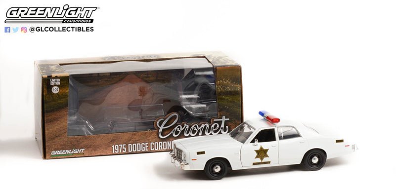 Greenlight 84104 1/24 1975 Dodge Coronet - Hazzard County Sheriff. B5 - R1/B11 - Stranger - tings.co.uk